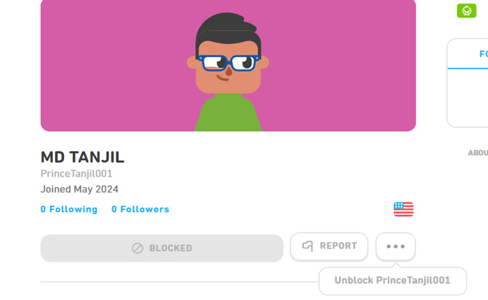 Block Duolingo User