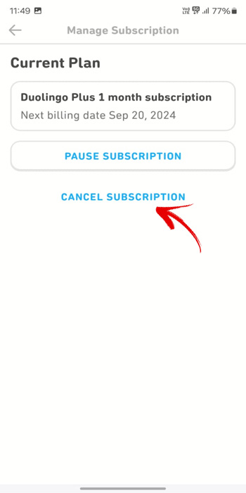 Cancel Duolingo Subscription