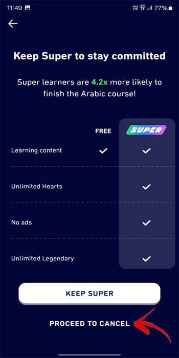 Cancel Duolingo Subscription