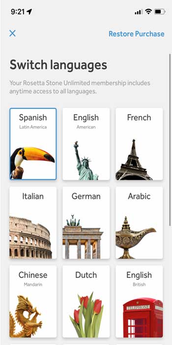 Switch Rosetta Stone Language