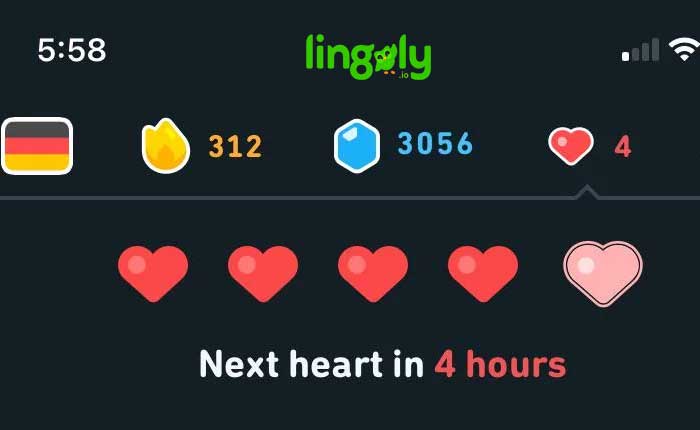 Duolingo Can't practice to earn hearts