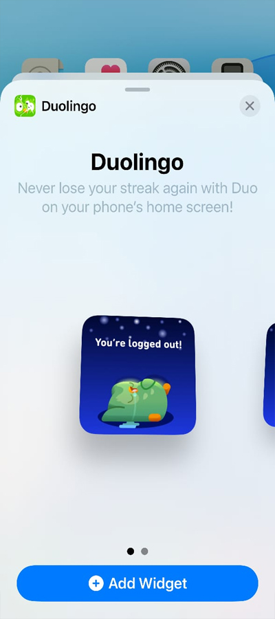 Duolingo Widget Black