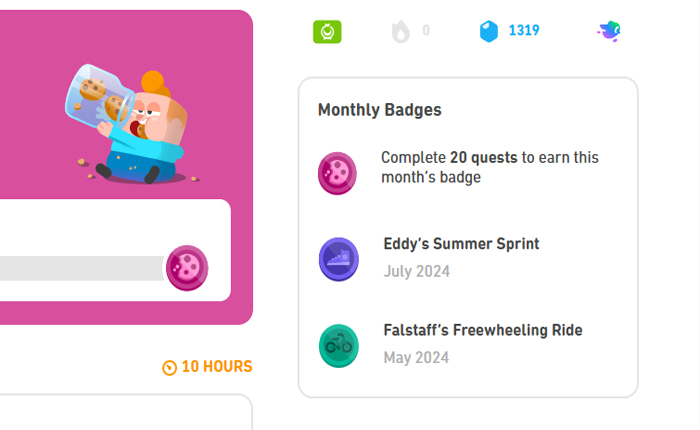 Duolingo Monthly Badge