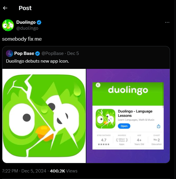 Duolingo Icon Cracked