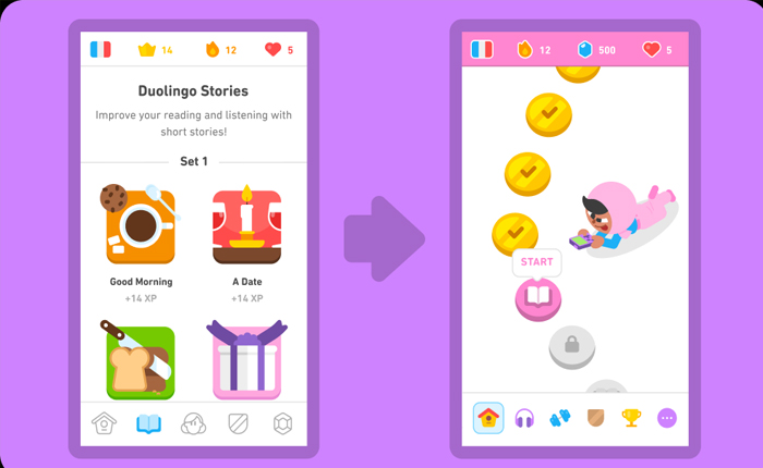 Duolingo Stories Back