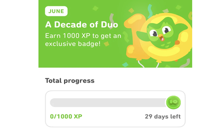 Duolingo Monthly Badge