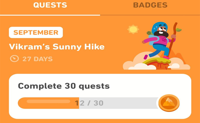 Duolingo monthly badge